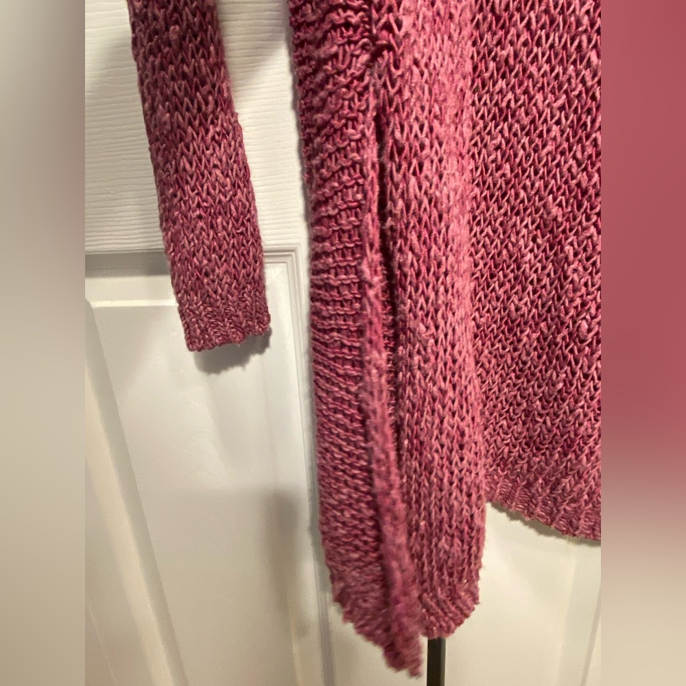 NWT Free People Pointelle Asymmetrical Knit Sweater Purple Oversized Small $120 - Picture 5 of 13